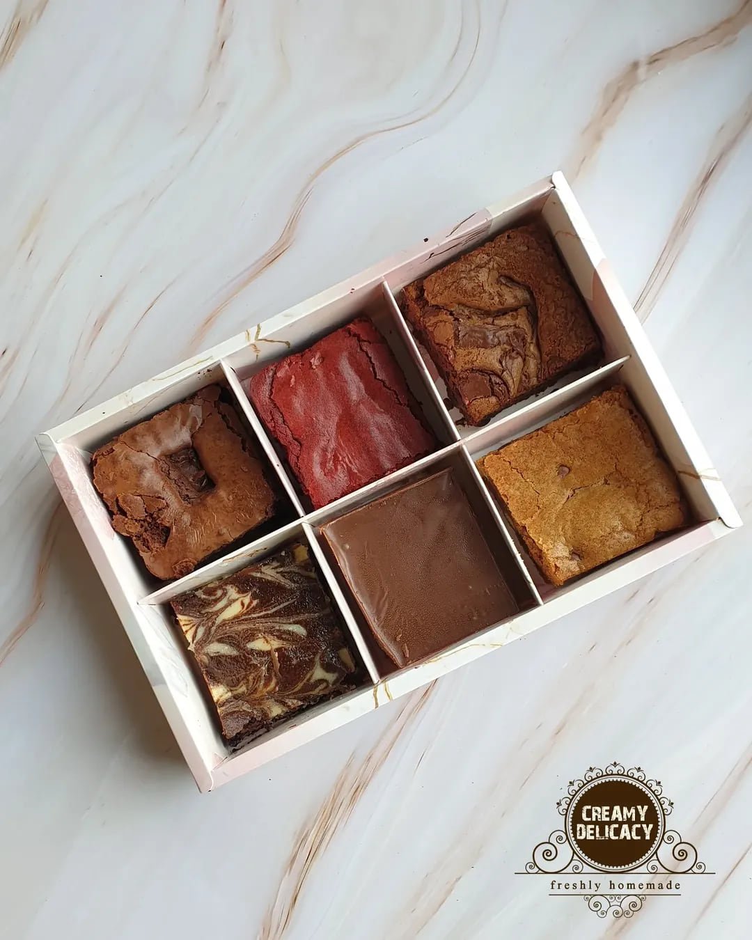 A gift box of assorted brownies and bars